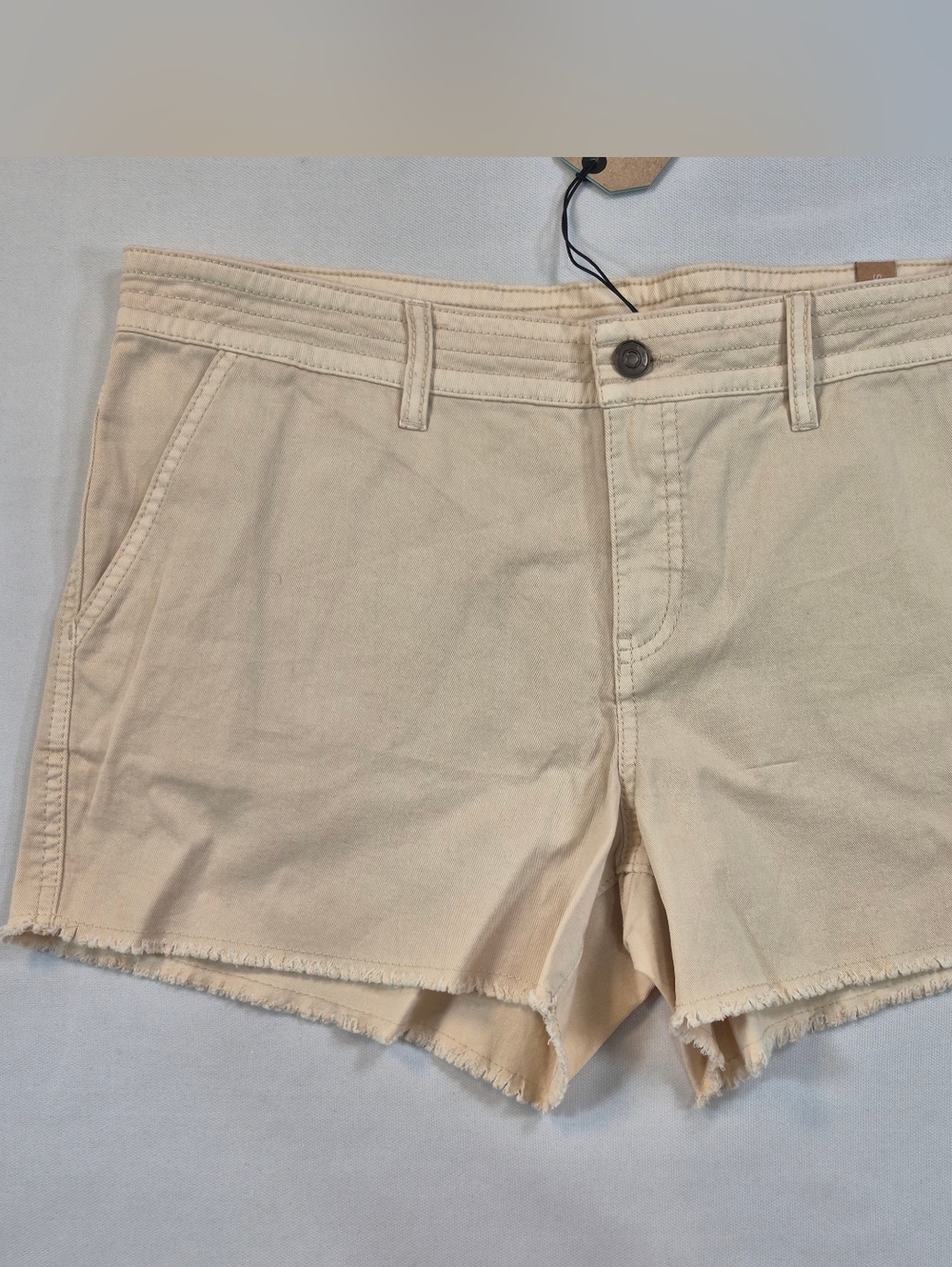 Prana Sancho Shorts Women's 12 Beige Jean Denim Cut Off NWT $75